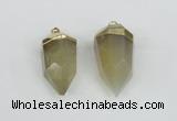 NGP1938 18*35mm - 20*40mm faceted nuggets yellow phantom quartz pendants