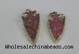 NGP1940 20*30mm - 25*50mm arrowhead druzy agate gemstone pendants