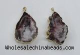 NGP1969 25*40mm - 30*50mm freeform druzy agate gemstone pendants