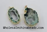 NGP1972 25*40mm - 30*50mm freeform druzy agate gemstone pendants