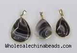 NGP1976 18*25mm - 25*35mm teardrop Botswana agate pendants