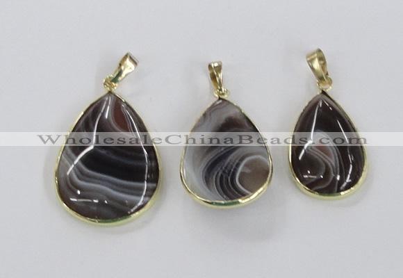 NGP1976 18*25mm - 25*35mm teardrop Botswana agate pendants