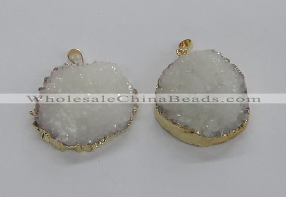 NGP1985 35*40mm - 40*45mm freefrom druzy agate pendants