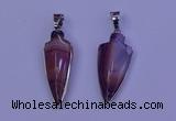 NGP2059 15*40mm - 18*45mm arrowhead striped agate pendants