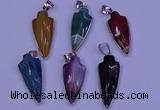 NGP2063 15*40mm - 18*45mm arrowhead striped agate pendants