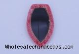 NGP211 30*50mm fashion dyed rhodochrosite & black stone pendant