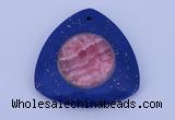 NGP213 45*45mm fashion dyed rhodochrosite & lapis lazuli gemstone pendant