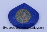 NGP214 45*50mm fashion dyed imperial jasper & lapis lazuli gemstone pendant