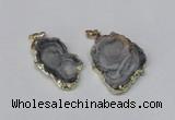 NGP2212 20*30mm - 35*35mm freeform plated druzy agate pendants