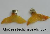 NGP2269 38*55mm - 40*60mm fishtail agate gemstone pendants