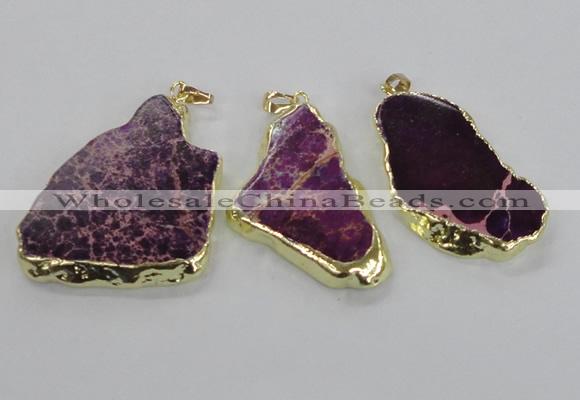 NGP2285 30*40mm - 40*50mm freeform sea sediment jasper pendants