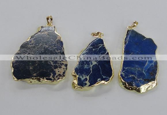 NGP2287 30*40mm - 40*50mm freeform sea sediment jasper pendants