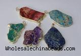 NGP2289 30*40mm - 40*50mm freeform sea sediment jasper pendants