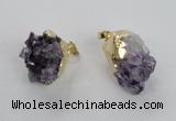 NGP2290 18*25mm - 22*30mm nuggets druzy amethyst pendants