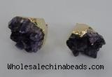 NGP2291 25*30mm - 30*35mm nuggets druzy amethyst pendants