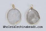 NGP2352 25*35mm - 35*45mm freeform quartz gemstone pendants