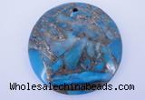 NGP236 7*40mm dyed golden turquoise & pyrite gemstone pendants