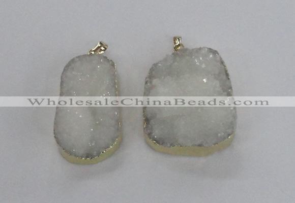 NGP2364 25*40mm - 35*45mm freefrom druzy agate pendants