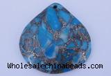 NGP237 40*40mm dyed golden turquoise & pyrite gemstone pendants