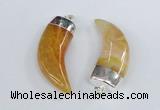 NGP2377 20*48mm - 22*50mm oxhorn agate gemstone pendants