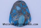 NGP238 37*47mm dyed golden turquoise & pyrite gemstone pendants