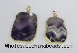 NGP2393 25*35mm - 30*45mm freeform dogtooth amethyst pendants