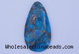 NGP240 30*60mm dyed golden turquoise & pyrite gemstone pendants