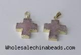 NGP2400 25*26mm - 27*28mm cross druzy agate pendants wholesale