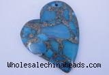 NGP242 39*47mm dyed golden turquoise & pyrite gemstone pendants