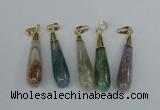 NGP2438 10*40mm teardrop agate gemstone pendants wholesale