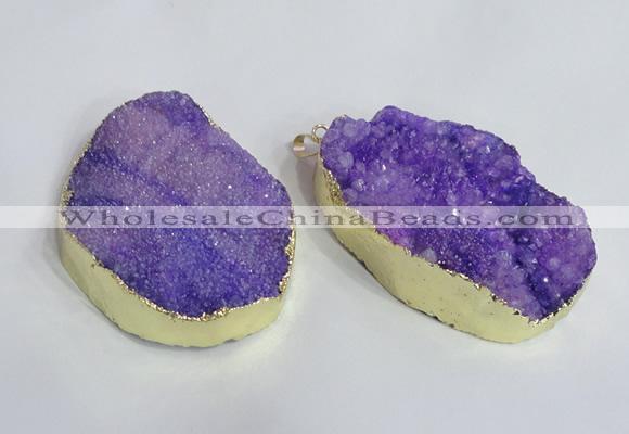 NGP2471 45*55mm - 50*65mm freeform druzy agate pendants wholesale