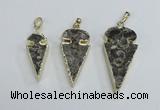 NGP2485 15*30mm - 22*40mm arrowhead ammonite gemstone pendants