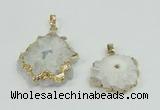 NGP2505 18*25mm - 30*40mm freeform druzy agate pendants