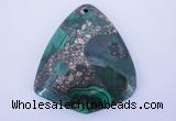 NGP252 40*50mm fashion malachite & pyrite gemstone pendants