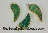 NGP2528 18*40mm - 22*55mm wing-shaped sea sediment jasper pendants