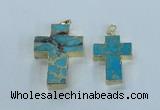 NGP2535 30*40mm - 40*50mm cross sea sediment jasper pendants