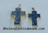 NGP2536 30*40mm - 40*50mm cross sea sediment jasper pendants