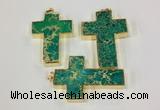 NGP2537 30*45mm - 40*50mm cross sea sediment jasper pendants