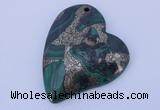 NGP254 41*50mm fashion malachite & pyrite gemstone pendants