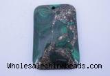 NGP256 31*47mm fashion malachite & pyrite gemstone pendants