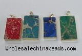 NGP2619 20*40mm - 25*45mm rectangle sea sediment jasper pendants