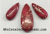 NGP262 15*30mm - 20*50mm flat teardrop sea sediment jasper pendants set