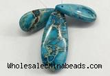 NGP263 15*30mm - 20*50mm flat teardrop sea sediment jasper pendants set