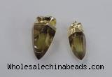 NGP2630 15*35mm - 18*40mm cone lemon quartz gemstone pendants