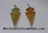 NGP2646 25*48mm - 28*54mm arrowhead agate pendants wholesale