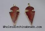 NGP2648 25*48mm - 28*54mm arrowhead agate pendants wholesale