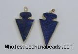 NGP2690 25*40mm - 30*55mm arrowhead lapis lazuli pendants