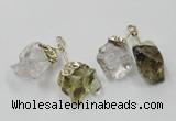 NGP2808 18*25mm - 20*25mm nuggets mixed quartz pendants wholesale