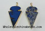 NGP2823 25*50mm - 27*55mm arrowhead sea sediment jasper pendants