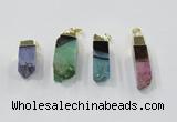 NGP2849 8*20mm - 12*40mm sticks druzy agate gemstone pendants